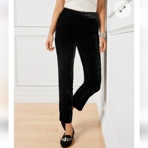 NWT Talbots Black Velvet Tapered Ankle  Pant